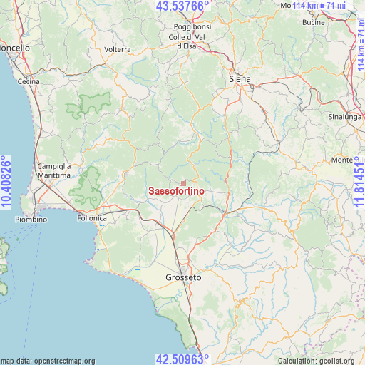 Sassofortino on map