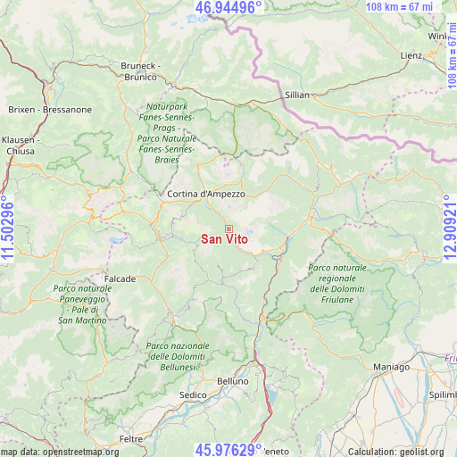 San Vito on map