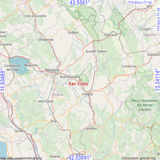 San Vitale on map