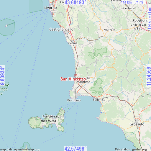 San Vincenzo on map