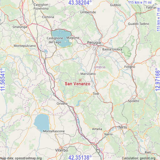 San Venanzo on map