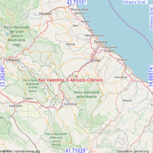 San Valentino in Abruzzo Citeriore on map