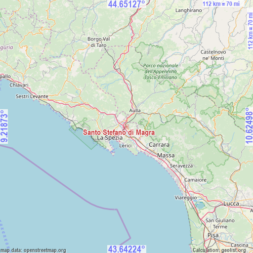 Santo Stefano di Magra on map