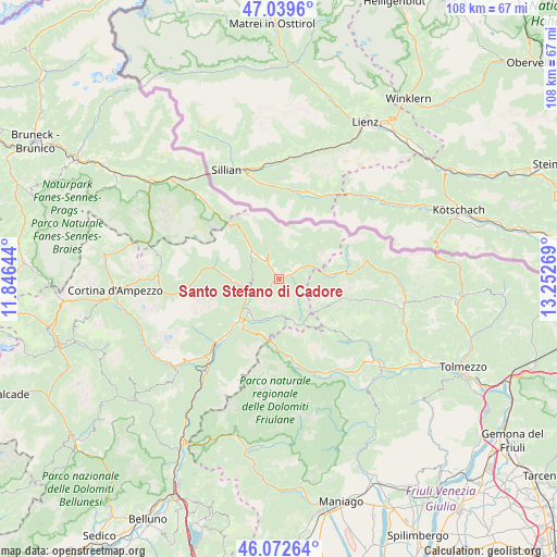 Santo Stefano di Cadore on map