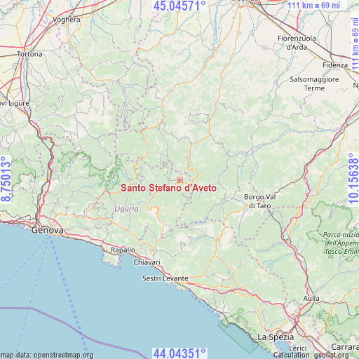 Santo Stefano d'Aveto on map