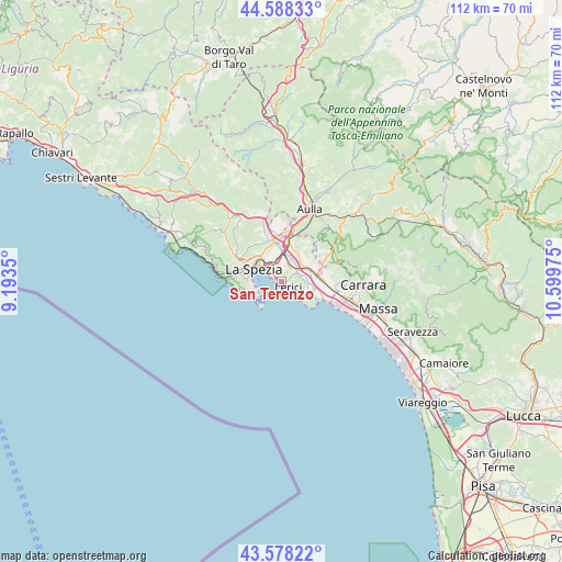 San Terenzo on map