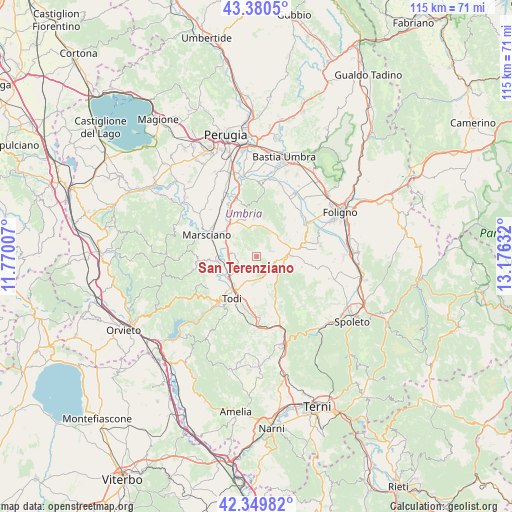 San Terenziano on map