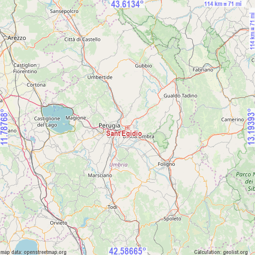 Sant'Egidio on map