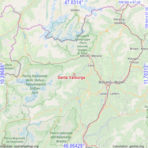 Santa Valburga on map