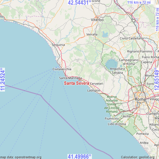 Santa Severa on map
