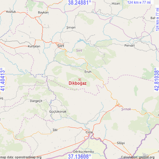 Dikboğaz on map