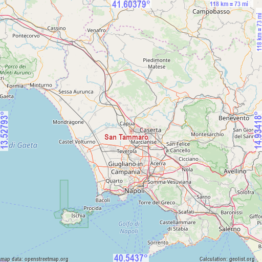 San Tammaro on map