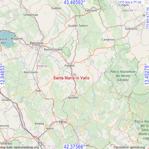 Santa Maria in Valle on map