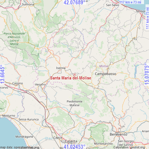 Santa Maria del Molise on map