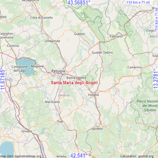 Santa Maria degli Angeli on map