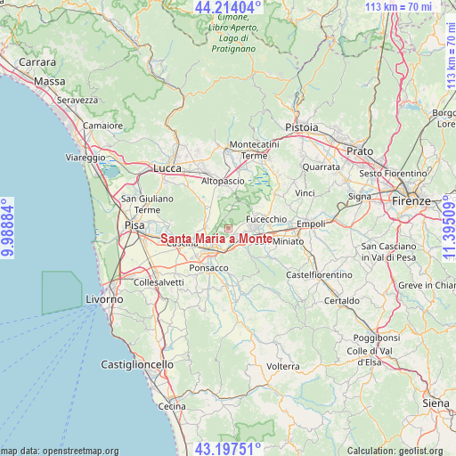 Santa Maria a Monte on map