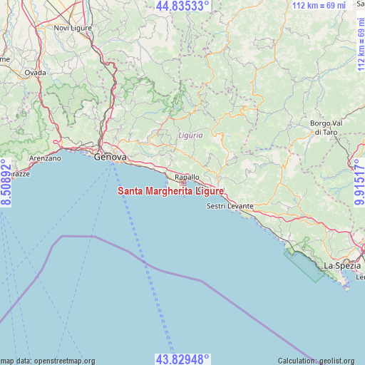 Santa Margherita Ligure on map