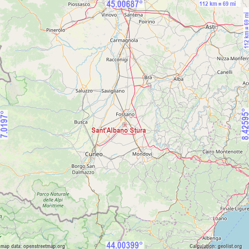 Sant'Albano Stura on map