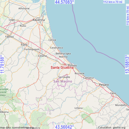 Santa Giustina on map
