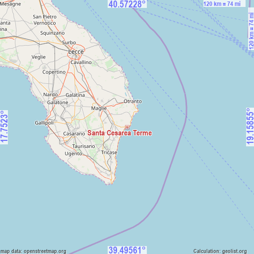 Santa Cesarea Terme on map