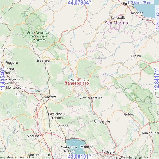 Sansepolcro on map