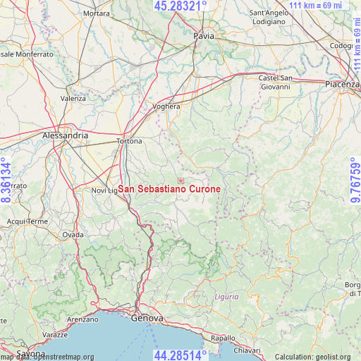 San Sebastiano Curone on map