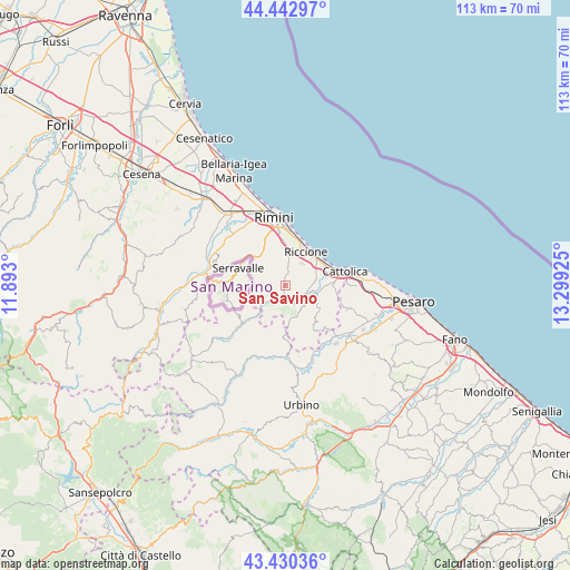 San Savino on map