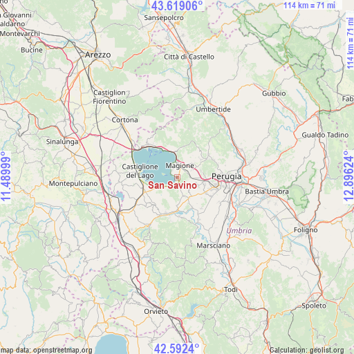 San Savino on map