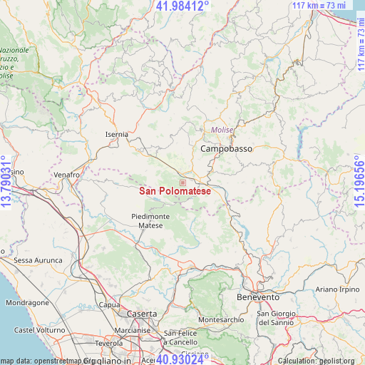 San Polomatese on map