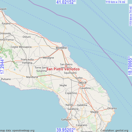 San Pietro Vernotico on map