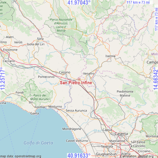 San Pietro Infine on map