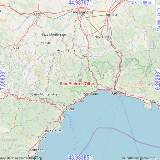 San Pietro d'Olba on map