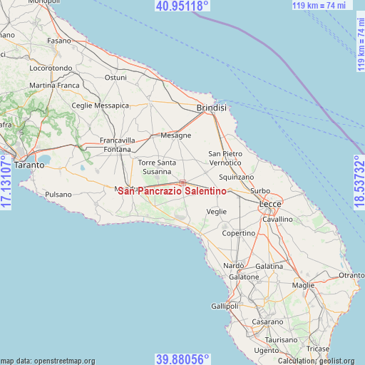 San Pancrazio Salentino on map