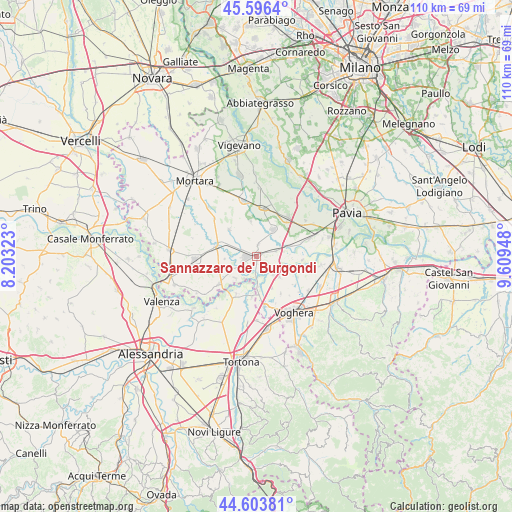 Sannazzaro de' Burgondi on map