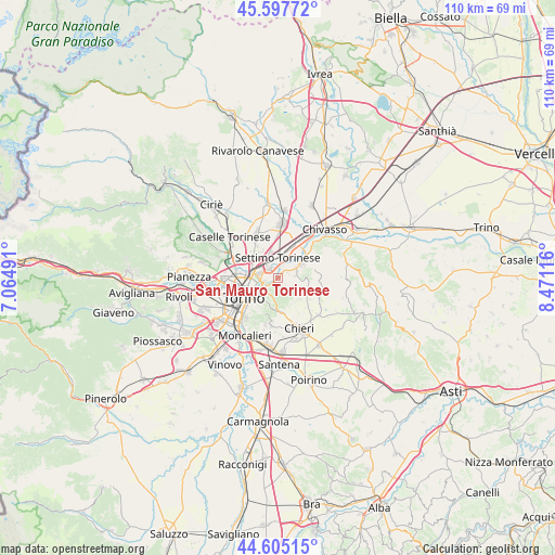 San Mauro Torinese on map