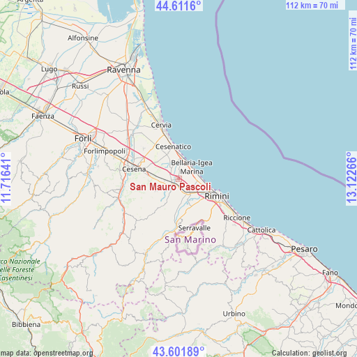 San Mauro Pascoli on map