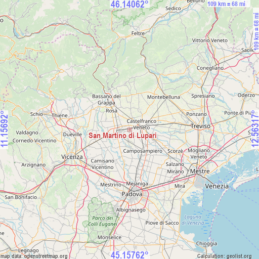 San Martino di Lupari on map