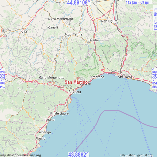San Martino on map