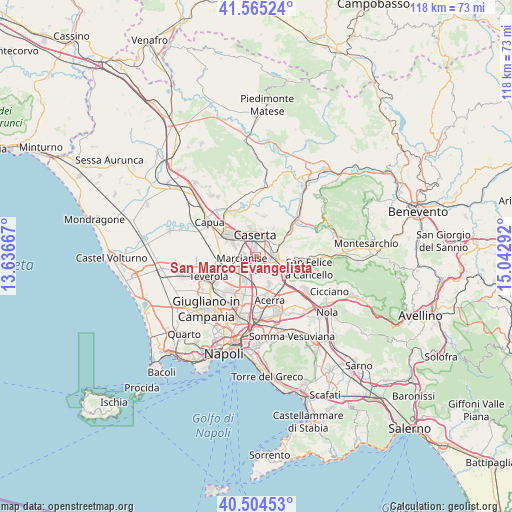 San Marco Evangelista on map