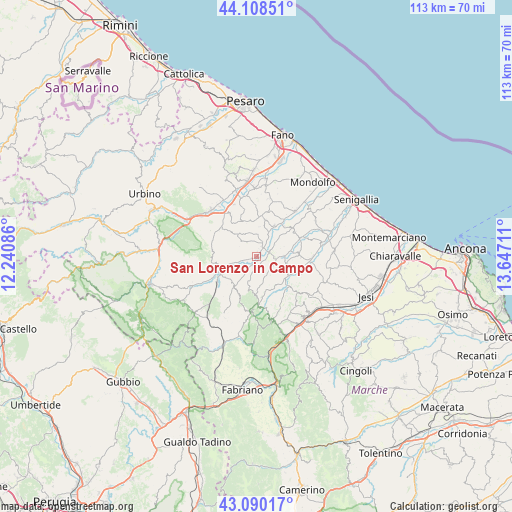 San Lorenzo in Campo on map