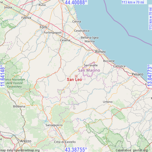 San Leo on map