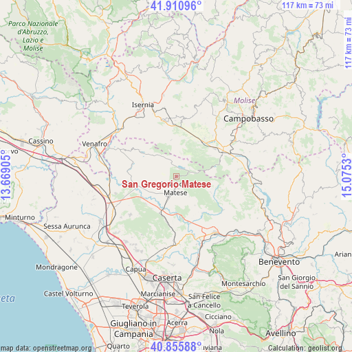 San Gregorio Matese on map