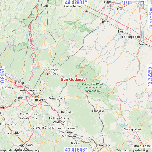 San Godenzo on map