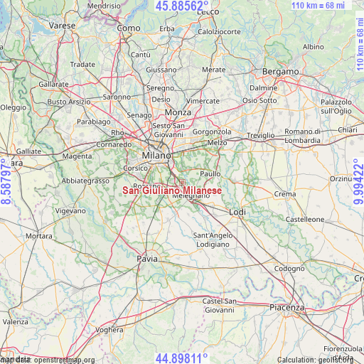 San Giuliano Milanese on map