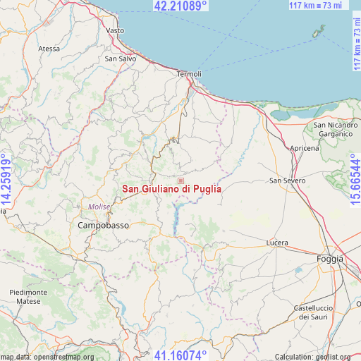 San Giuliano di Puglia on map