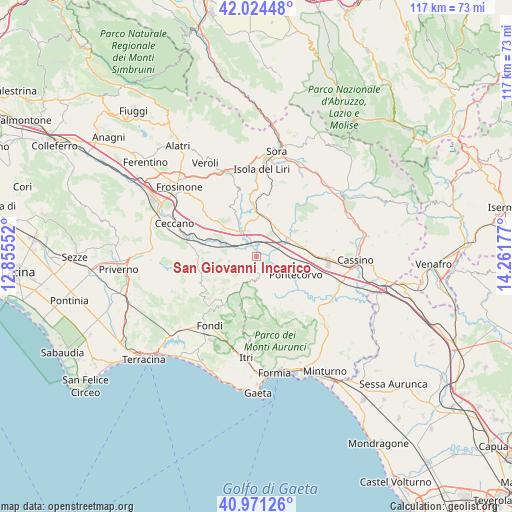 San Giovanni Incarico on map