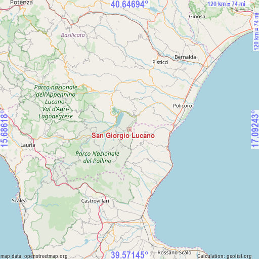 San Giorgio Lucano on map