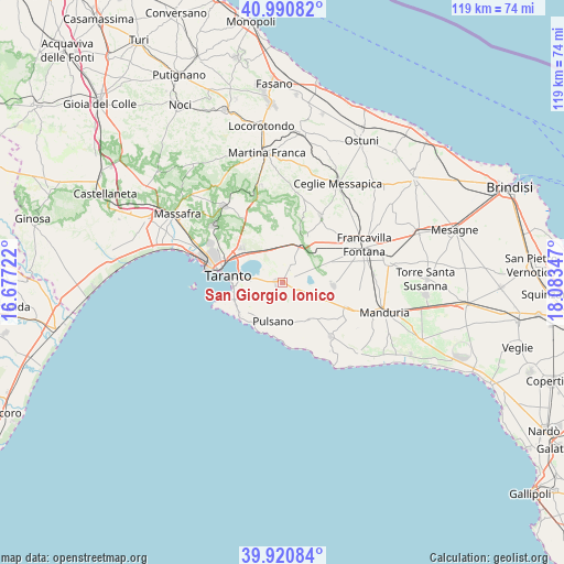 San Giorgio Ionico on map
