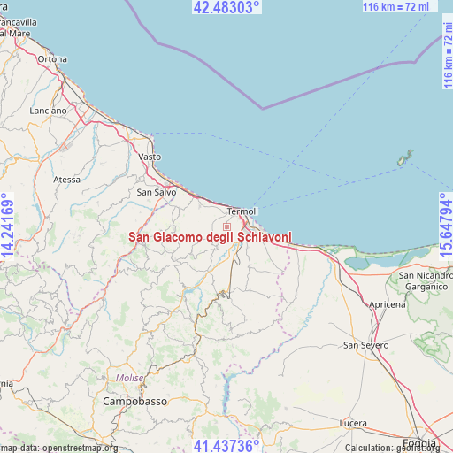 San Giacomo degli Schiavoni on map