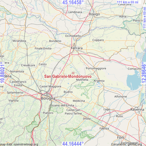 San Gabriele-Mondonuovo on map